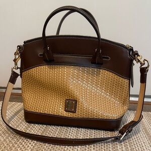 Dooney & Bourke Beacon Brown and Tan Woven Satchel